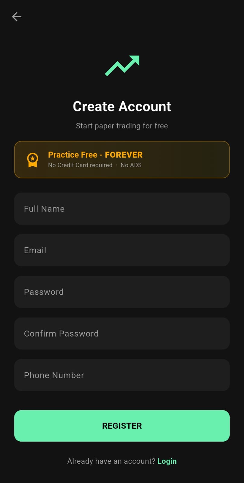 PaperTrader PRO app screenshot 2